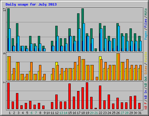 Daily usage for July 2013